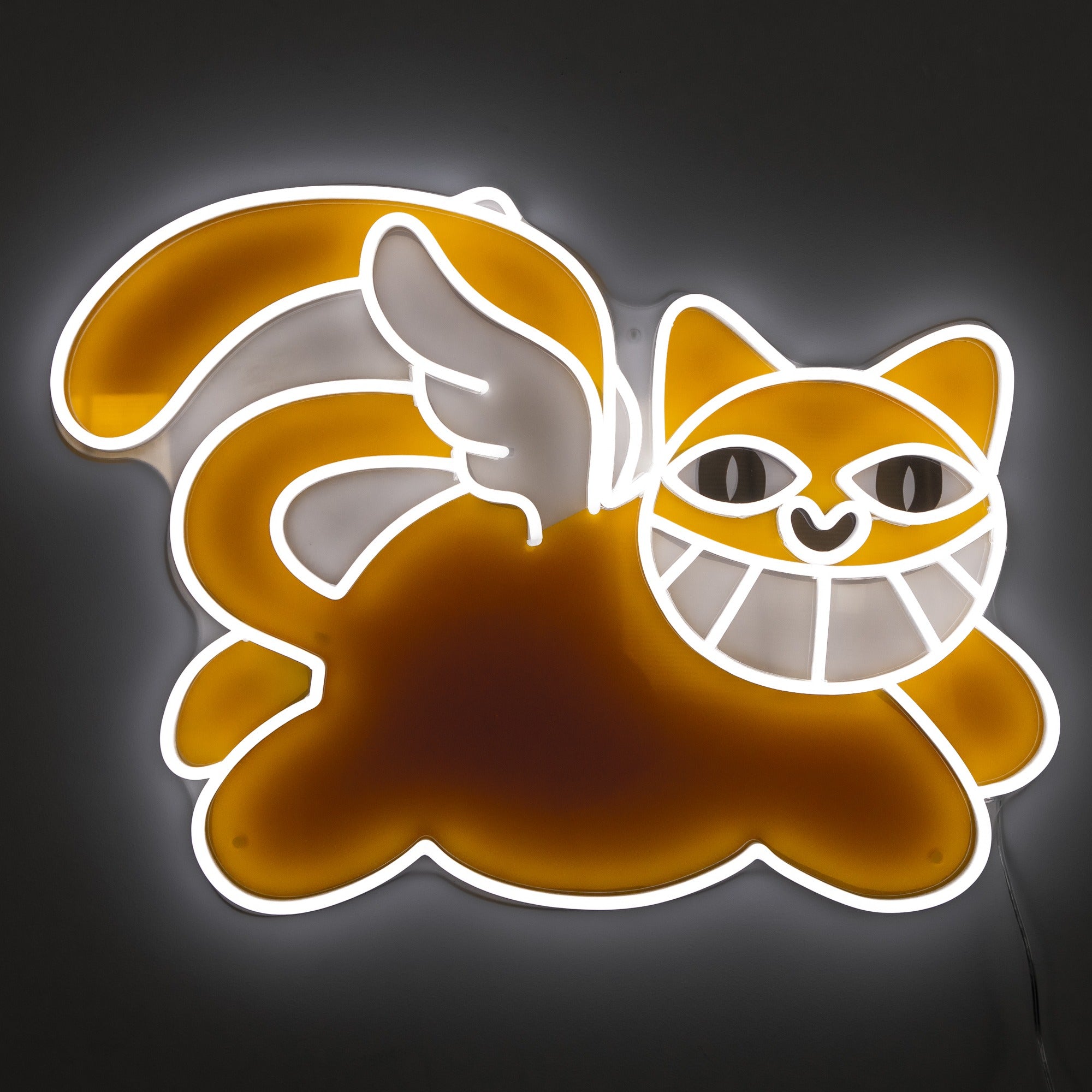 Herr Katze, Zeichen aus Neon-LEDs